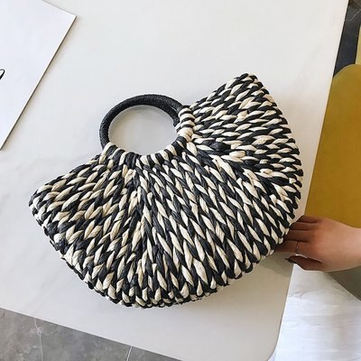 Delle donne Handmade Tessuto di Alta Qualità Della Spiaggia di Estate Borsa di Paglia Grande Capacità Retro Causale Spiaggia di Estate Borsa