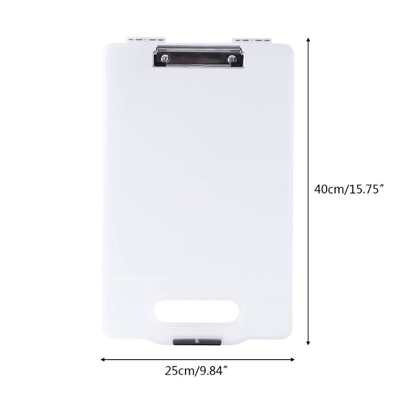 Multifunctional File Organizer Compartment Clipboard Box Case Folder Holder with Handle Office School Supplies