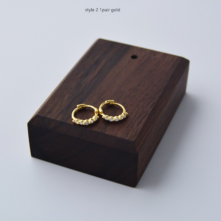 925 Sterling Zilveren Oorbellen Delicate Ronde Zirkoon Oor Ring Oor Bot Oor Gesp Wilde Persoonlijkheid Vrouw Meisje Oor Sieraden: 1pair silver style2