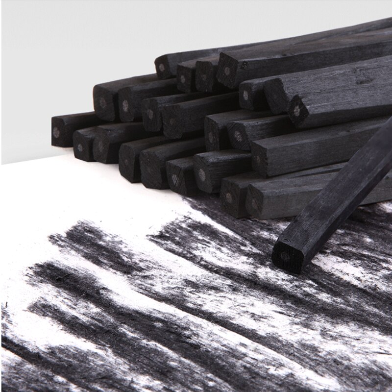 15pcs/box Soft Charcoal Sketch Carbon Pen Carbon Strip Carbon Rod Sketch Painting Charcoal Rod for Art Supplies