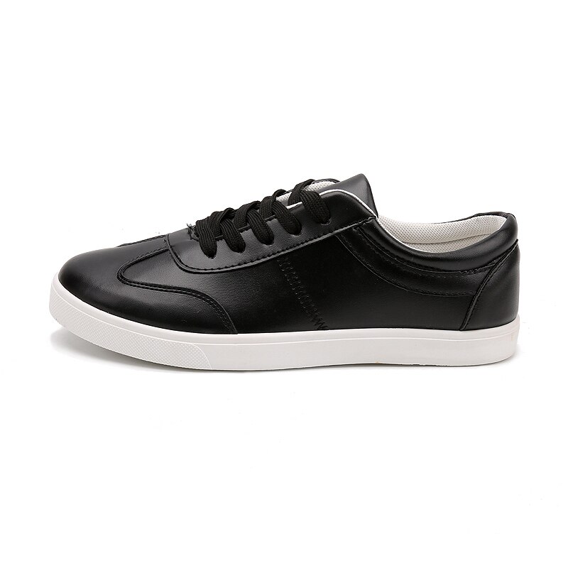 Zapatos deportivos mænd tennissko snørebånd åndbare lædersneakers tenis hombre man fitness sko chaussures homme sneakers: Sort / 8