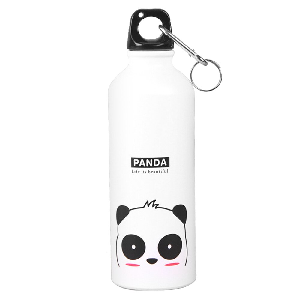 Vandflaske climping vandreture udendørs dyr tegneserieflaske til vandrejsekop bærbar praktisk aluminium 500ml: Panda