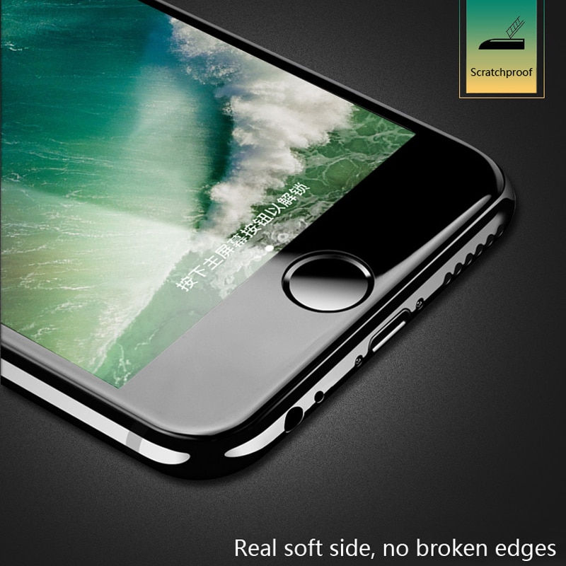 Cristal templado de borde curvado 11D para iPhone 7 8 6 6S Plus Protector de pantalla para iPhone 11 Pro X XS Max XR
