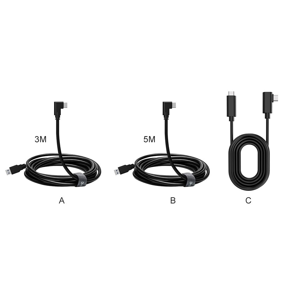 VR Cable PC VR para Quest 2 16FT 5M Oculus Headset y Quest Link Realidad Virtual tipo-c USB3.2 Gen1 transferencia de datos carga rápida