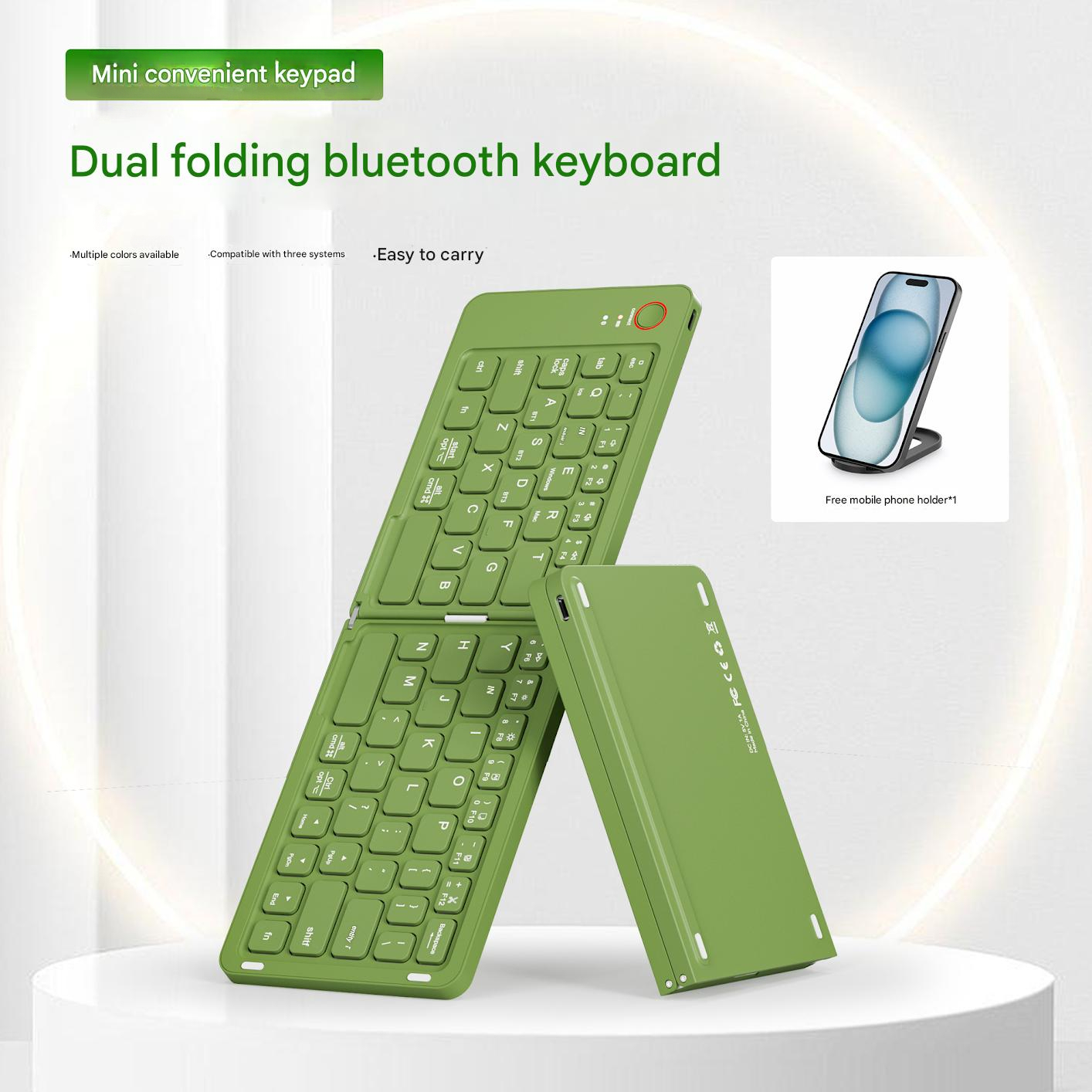 Taitettava Bluetooth-näppäimistö 68 Näppäintä - Kannettava Tabletille, Puhelimelle, Windows, iOS, Android
