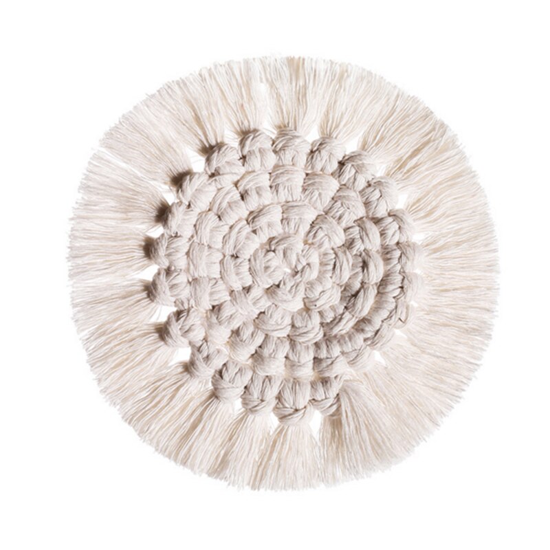 Table Mats Bohemian Handwoven Macrame Coasters Cotton Rope Braided Placemats Pad Table Decor Heat Resistant Table Mat Cup Pads: 03