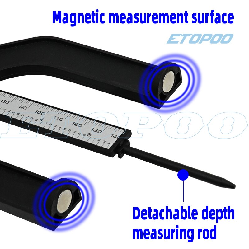 ETOPOO Digital Depth Gauge Digital Tread Depth Gauge LCD Magnetic Self Standing Aperture 80mm Hand Routers