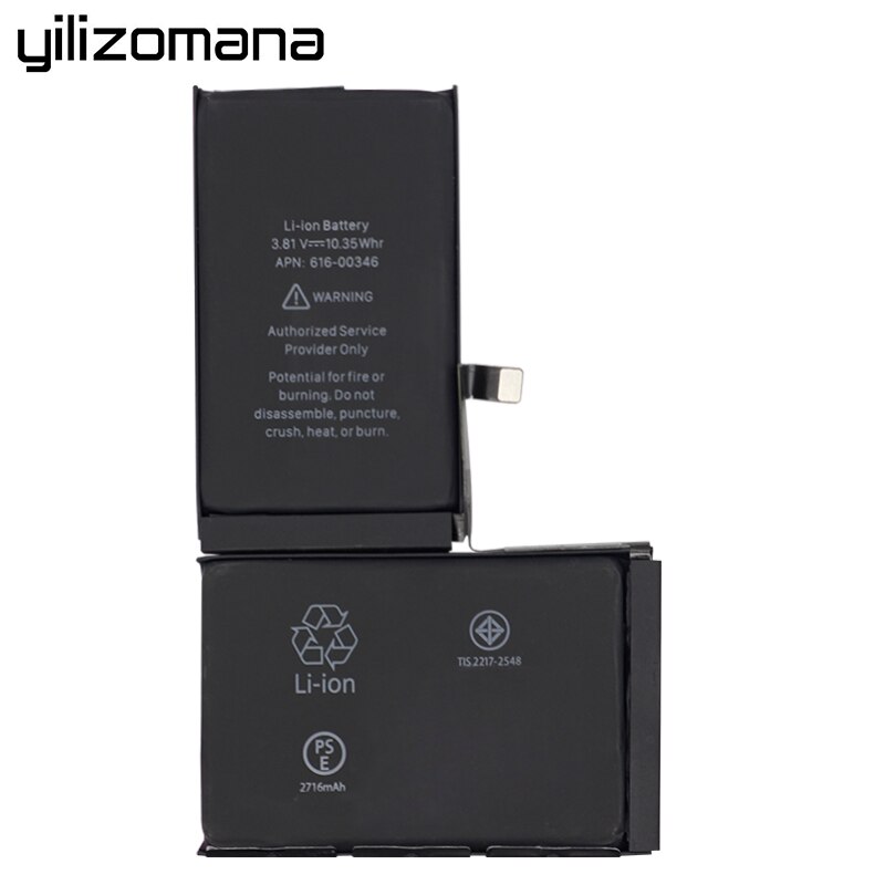 YILOZOMANA Ursprüngliche Kapazität Telefon Batterie 2716mAh Für iPhone X Ersatz Batterien Kostenloser Werkzeuge Einzelhandel Paket