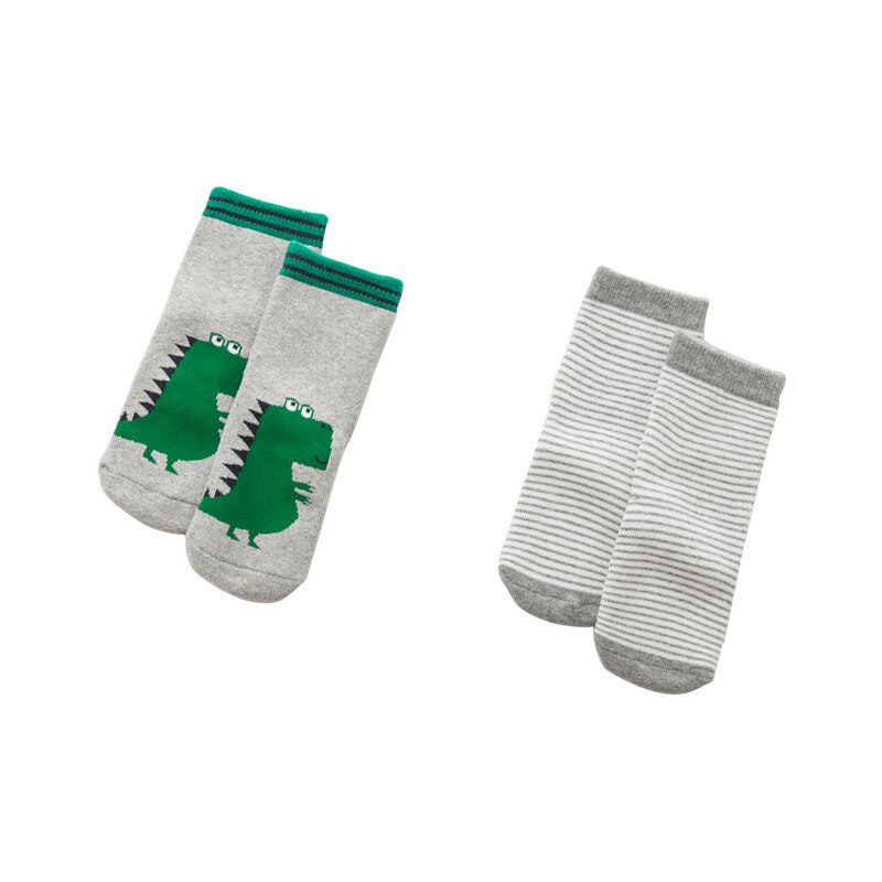 DB11951 dave bella herfst winter baby boy print sok kinderen leuke sokken 2 stuks: dinosaur gray / 10-12T