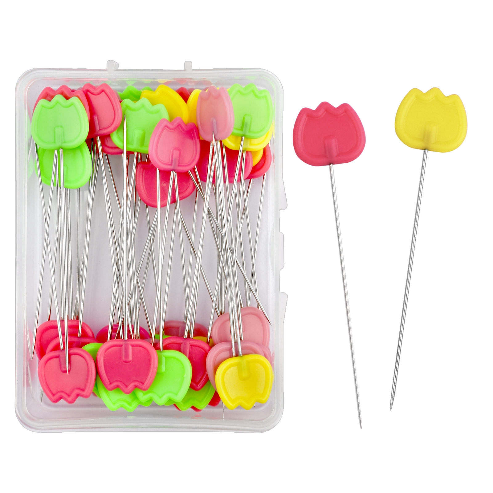 100/50 Uds. Alfileres de costura bordado herramientas para acolchar aguja fija alfileres de botón de Metal herramientas de accesorios de costura DIY: S / Naranja