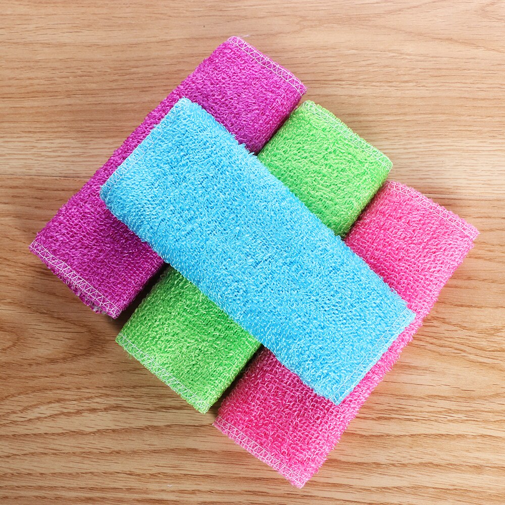 Paño antigrasa para platos, toalla de lavado de fibra de bambú, estropajo para cocina y hogar, trapos de limpieza mágicos, suministros para el hogar y la vida, 5 uds.