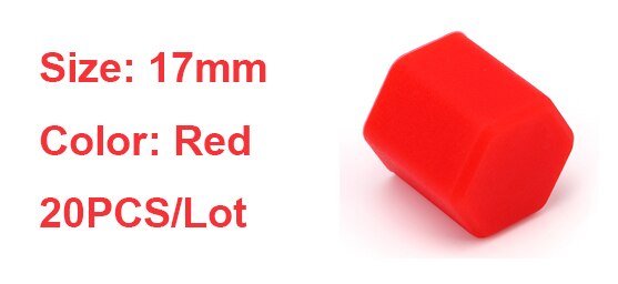 20pcs 17mm Decorative Silicone Car Bolt Caps Wheel Nuts Covers Practical Antirust Hub Screw Cap Protector for Car Accessories: Red
