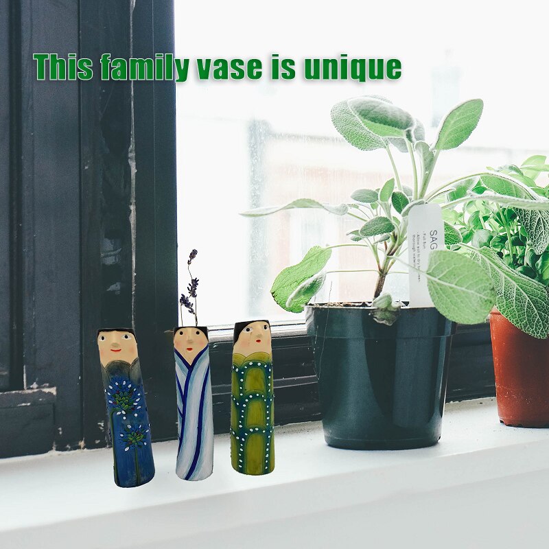 Böhmischen Familie Vase Kreative Vase Interessante Menschliche-förmigen Harz Anlage Container Büro Wohnzimmer Schreibtisch Dekoration