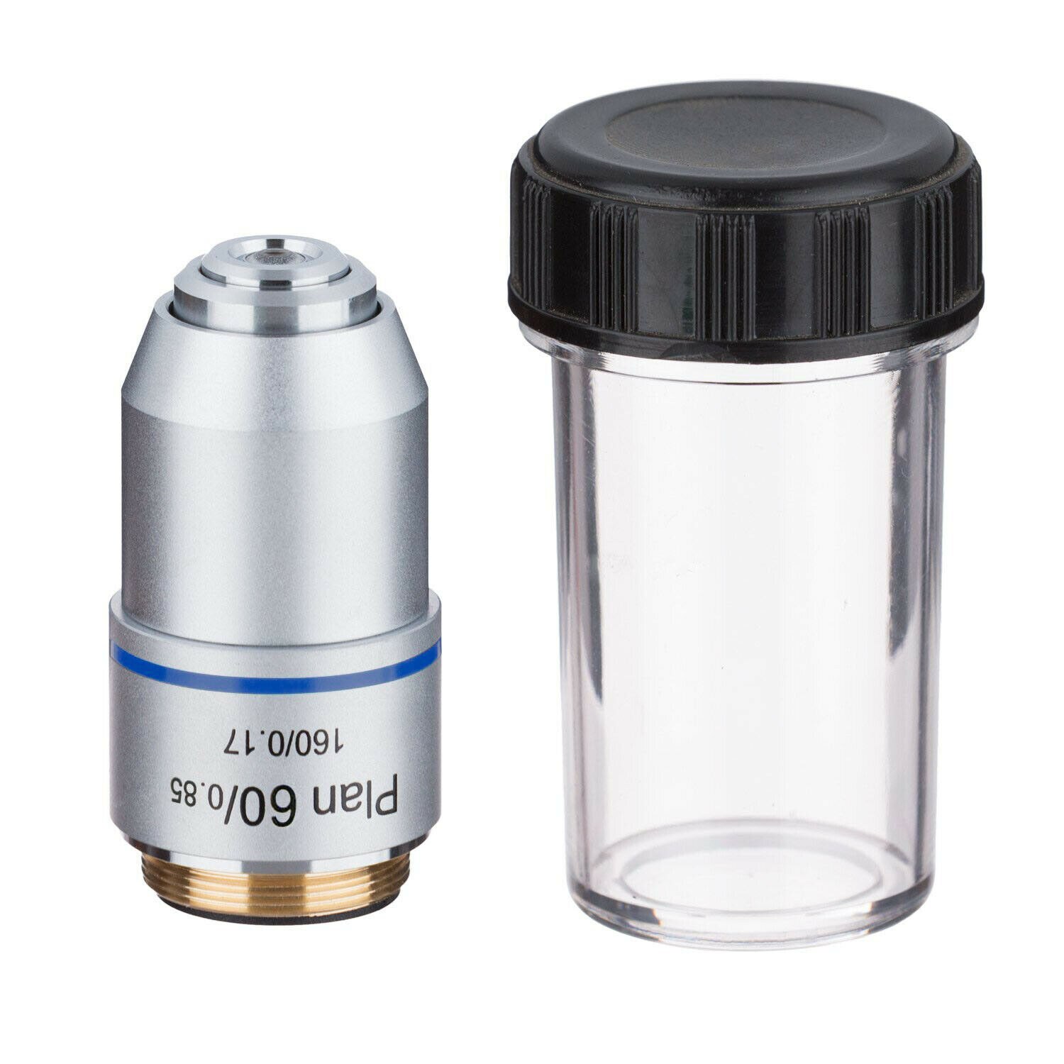 Biological Microscope Plan Objective Lens 4X 10X 20X 40X 60X 100X RMS Thread 160/0.17 195mm