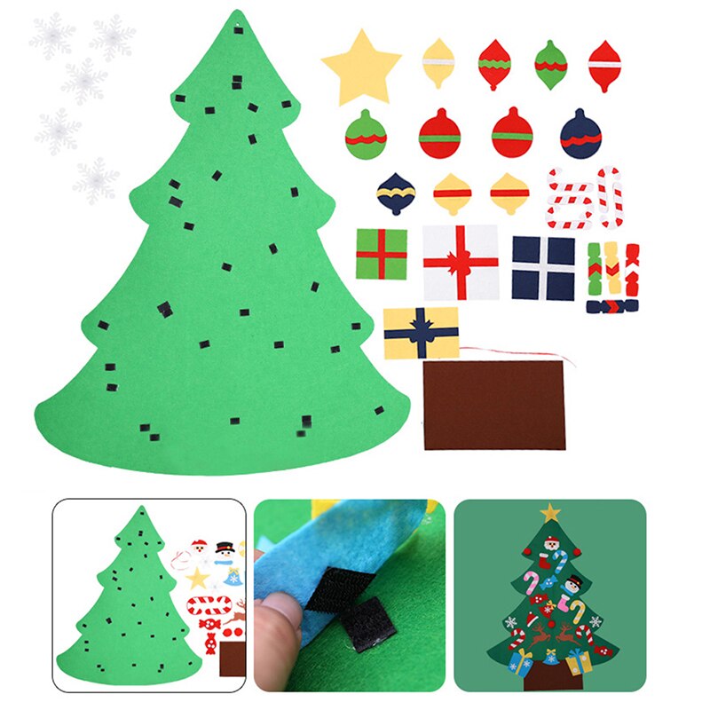 3D bricolage feutre arbre de noël avec éclairage maison décoration de noël enfant de noël jouets nouvel an Navidad décorations de noël