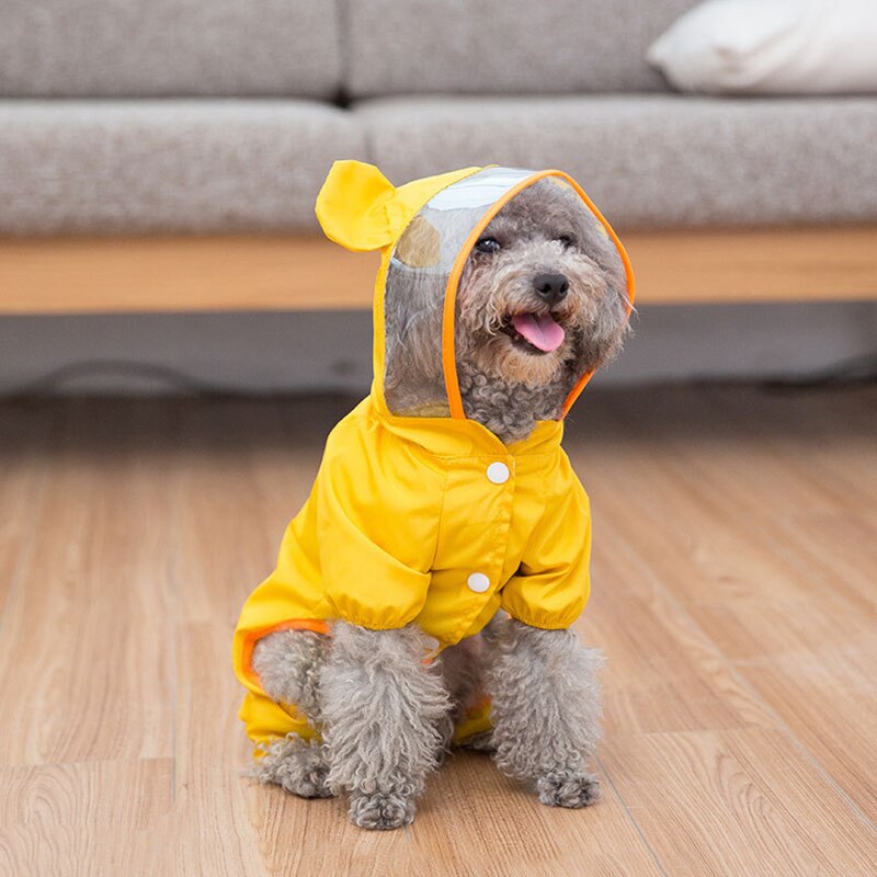 Kæledyr hund regnfrakke til hund regnfrakke til kæledyr sommer udendørs hvalp vandtæt frakke hund hætteklædt regn tøj s-xxl