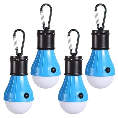 4 Pack LED Camping Light Portable LED Lanterna Flashlight Torch Lamp Work Light Backpacking Fishing Emergency Battery Powered: 4 Blue