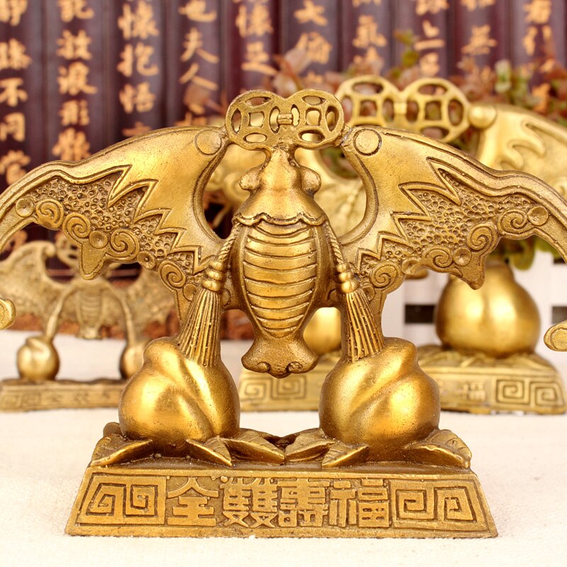 Ornements en laiton pour la maison, profitez à la fois de la felicité et de la longévité, décoration artisanale en forme de pêche