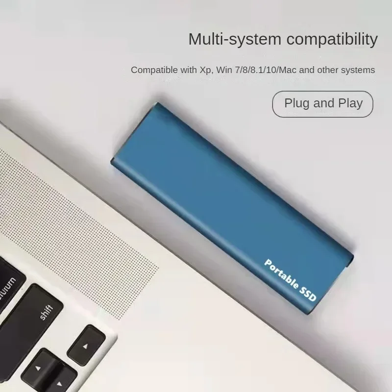 Bärbar ssd 1tb extern hårddisk med hög hastighet 2tb ssd-enhet, usb 3.1 typ-c-lagringsenhet för bärbar/stationär/mac /pc 64gb