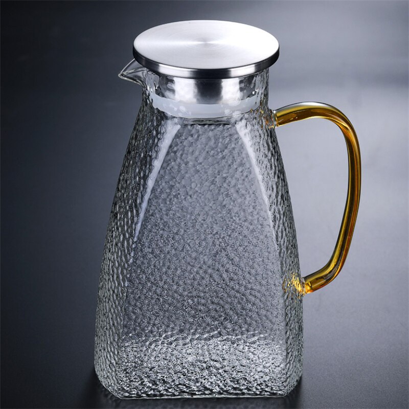 Przezroczysty szklany pojemnik na zimne napoje o dużej pojemności odporny na ciepło sok dzbanek robić mleka lodówka fajna butelka wody Drinkware 1500ML: B