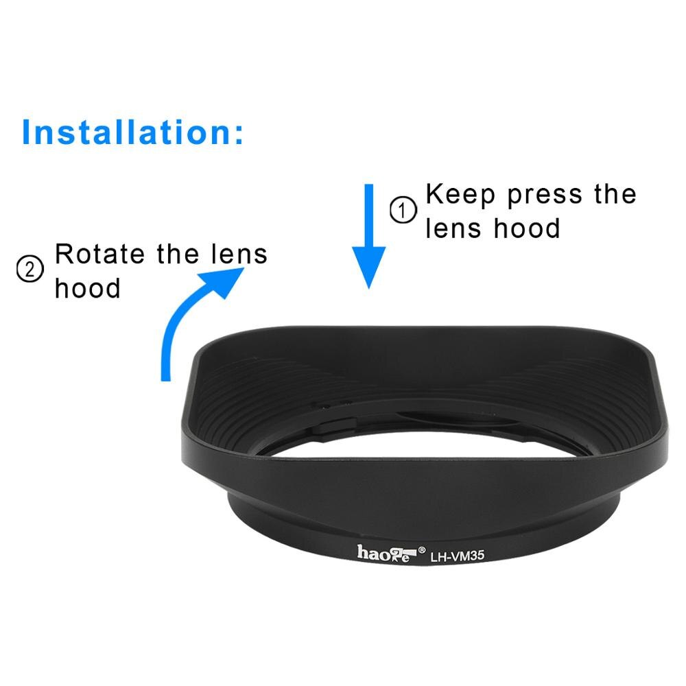 Haoge LH-VM35 Metal Lens Hood Shade for Voigtlander Nokton Aspherical ASPH 40mm f/1.2 VM , 35mm f1.2 VM , 50mm f1.2 replace LH-8