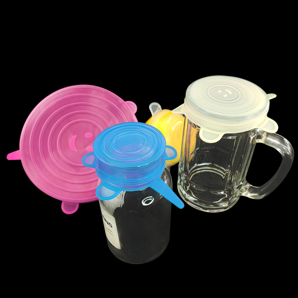6 Pcs Silicone Stretch Lids Keeping Fresh Seal Reusable Bowl Pot Lid Cover Pan Cooking Eco-Friendly Kitchen Accessories