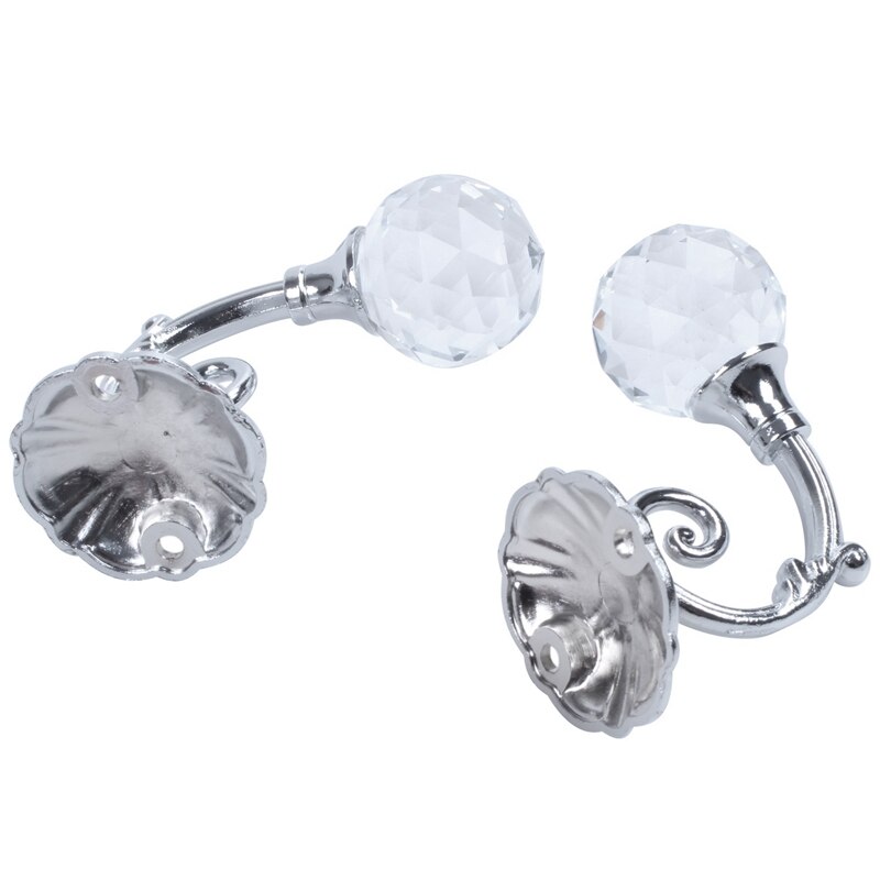 2Pcs Metall Kristall Glas Unterstützung Haken Vorhang Halter Tieback Haken: Default Title