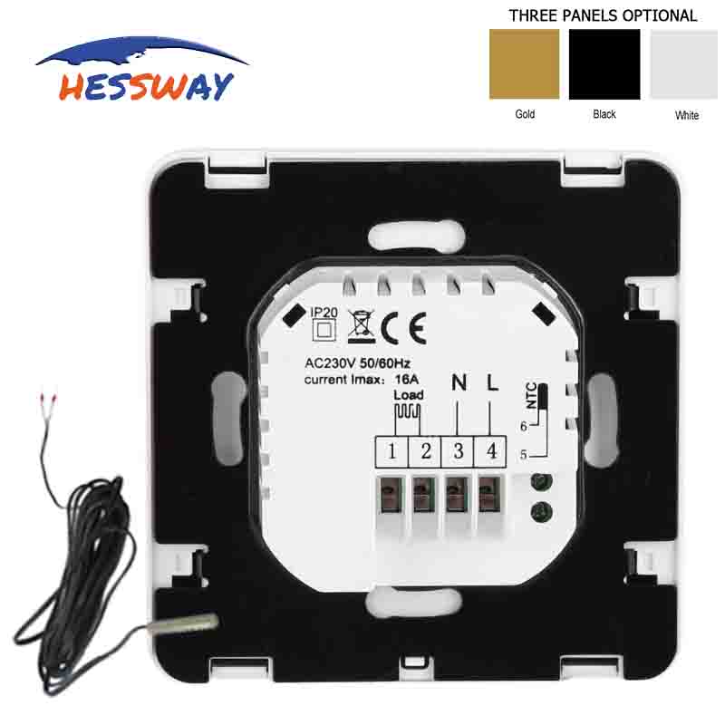 HESSWAY 16A Double sensor thermostat electric temperature controller for Carbon fiber electrothermal film
