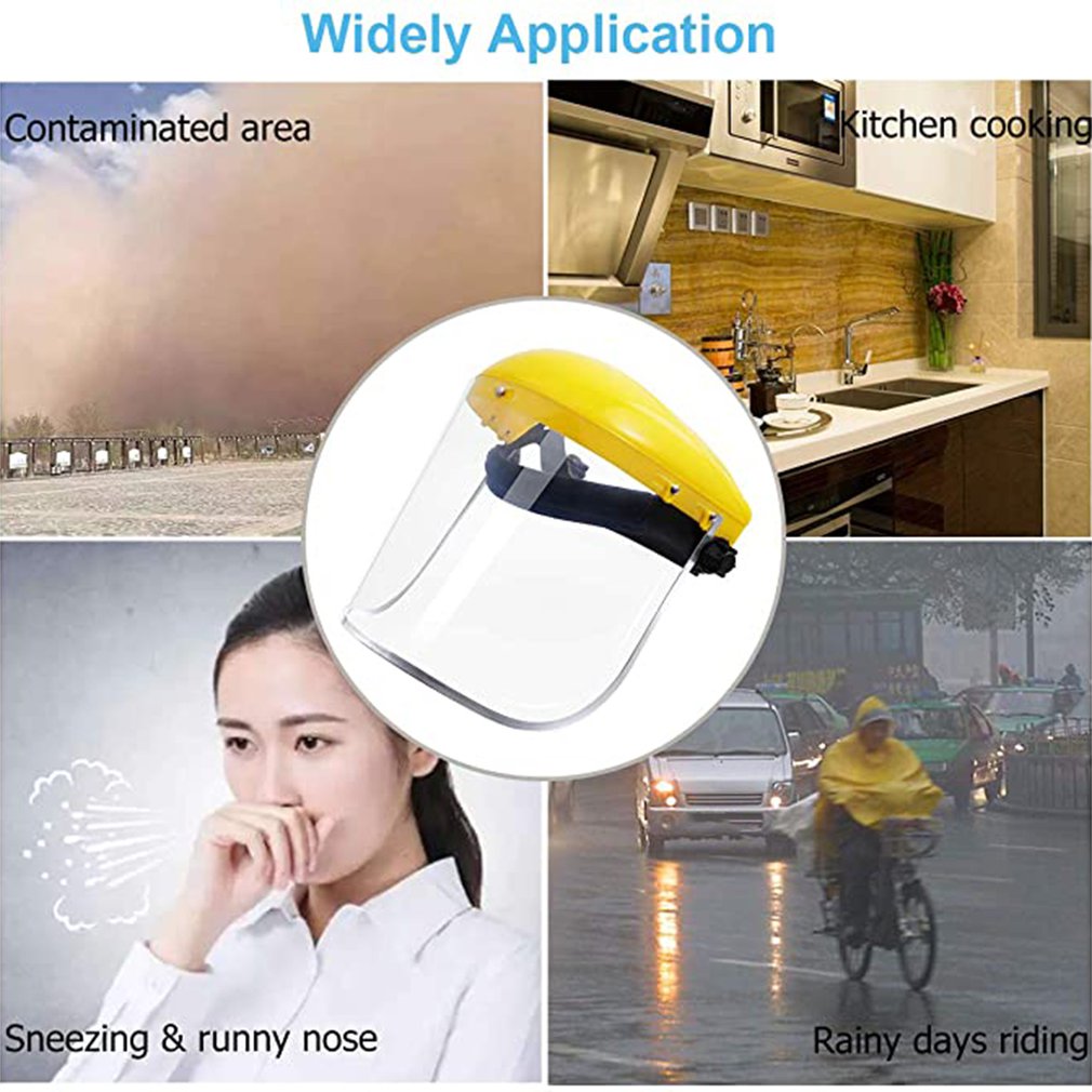 Protective Visor Protective Eye and Head Visor with Ratchet Headgear Protective Mask for Yellow Facial Mask