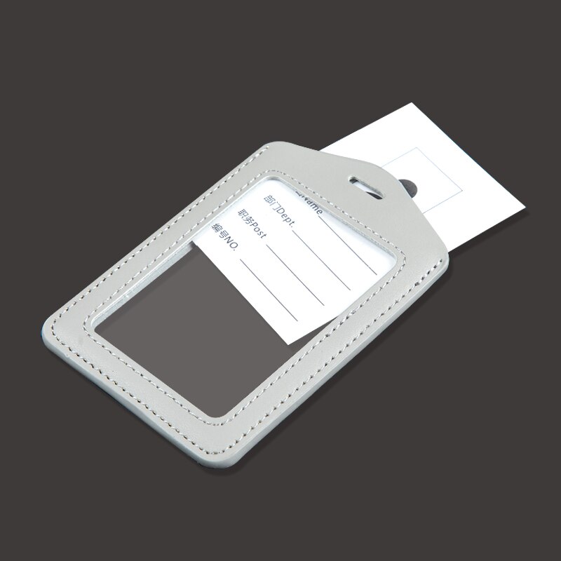 Leather student access Card Holder Employee Name ID Card Cover Metal Work Certificate Identity Badge Business Case