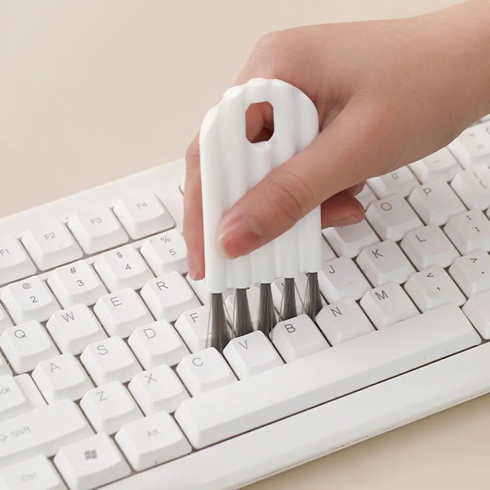 Multifunctional Keyboard Cleaning Brush Crevice Thermos Cup Lid Keyboard Bottle Mouth Brush Curved Handle