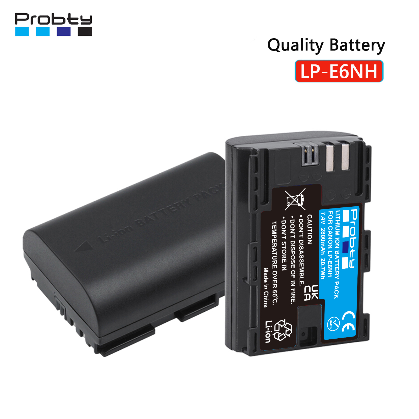 Batería LP-E6NH LPE6NH totalmente decodificada de 2800mAh para Canon LP-E6 5D mark III 7D M II EOS R5 R6 5DS, 5DS R, 6D, 6D 80D, 90D