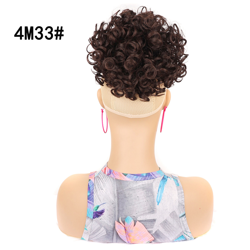 Chignon en désordre pour femmes, cordon élastique, vague lâche, grand Chignon bouclé, Extension queue de cheval bouffante synthétique: # 35