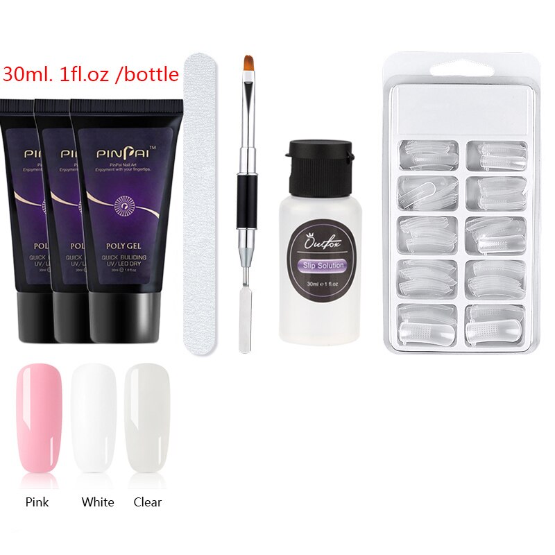 Poly Nagel Gel Kit Mit UV Lampe Für Verlängerung Set Maniküre Acryl Hybrid UV Gel Polnischen Kunst Lack Set Schnell builder Permanant: 5