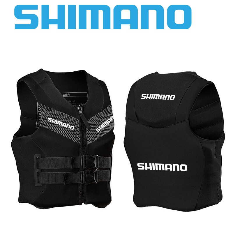 Men SHIMANO Fishing Life Jacket Night Life Vest Multi-function Buoyancy Life Vest 110Kg Outdoors Swimming Sea Life Jacket: Black / XL