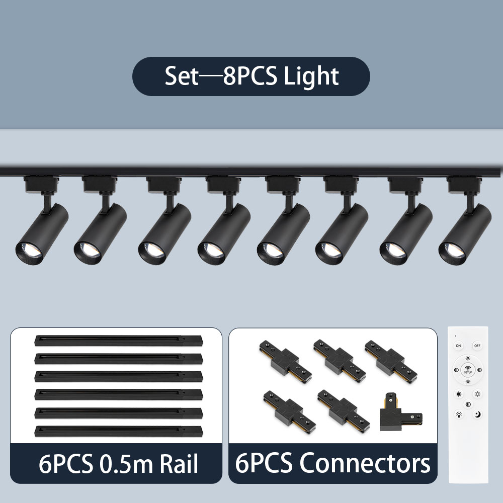 Plafoniera a binario a LED dimmerabile 110V 220V 3 colori Faretto con telecomando Lampada a LED lineare Apparecchio di illuminazione da cucina