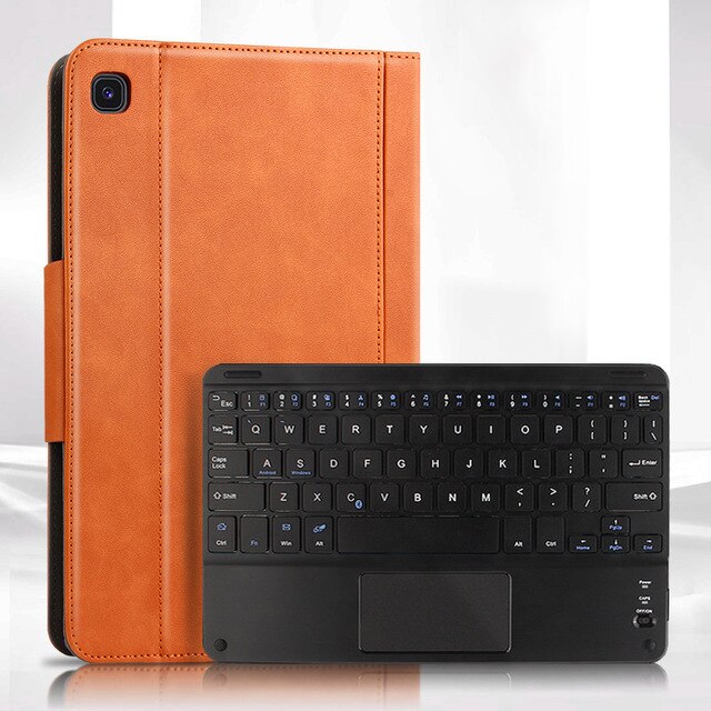 Case Voor Samsung Galaxy Tab S6 Lite Bluetooth Toetsenbord Beschermhoes Tab S6 Lite Sm P610 P615 10.4 "Tablet pc Case: brown