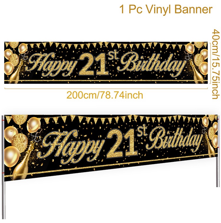 18 21 60 70 años pancartas de feliz cumpleaños decoraciones para de cumpleaños adultos negro oro suministros para de aniversario accesorios para fotos: Amarillo fluorescente