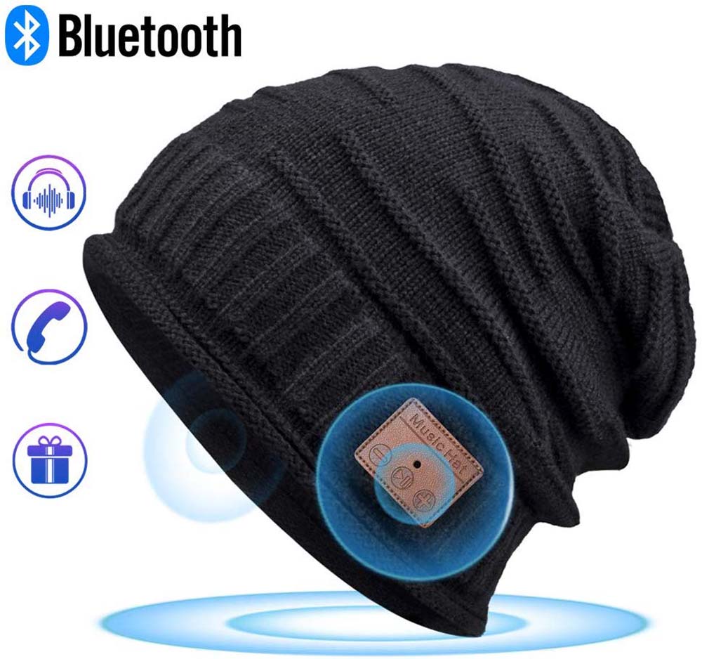 Bluetooth beanie, bluetooth hat, kvinder herre beanie hatte med bluetooth hovedtelefoner, til udendørs sport, julefødselsdag