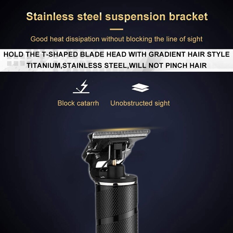 Rechargeable Cordless Cutting T-Blade Trimmer Hair Clippers Electric Outliner Clippers Barber Grooming