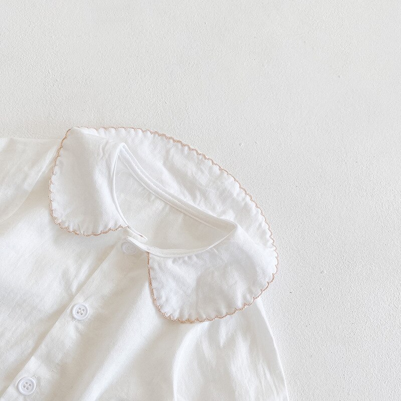 Kids Bodysuits Baby Boys Girls Long Sleeve Clothes Solid Color White Jumpsuits Spring Autumn Cute Wild Tops