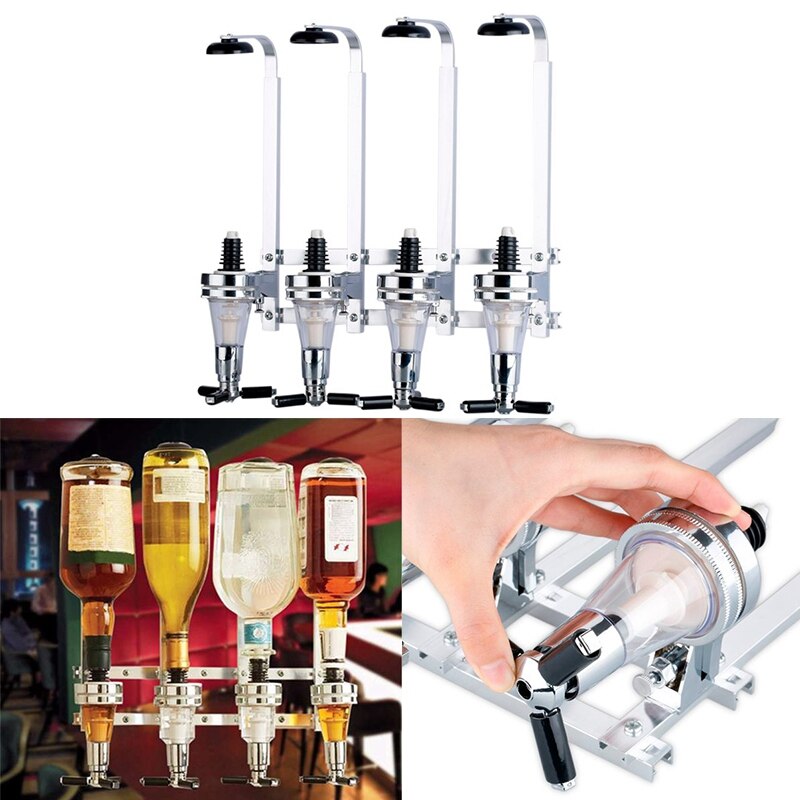 Legering wandmontage standaard 4 flessen drank optiek bar butler sterke drank wijn bier whisky drank dispenser