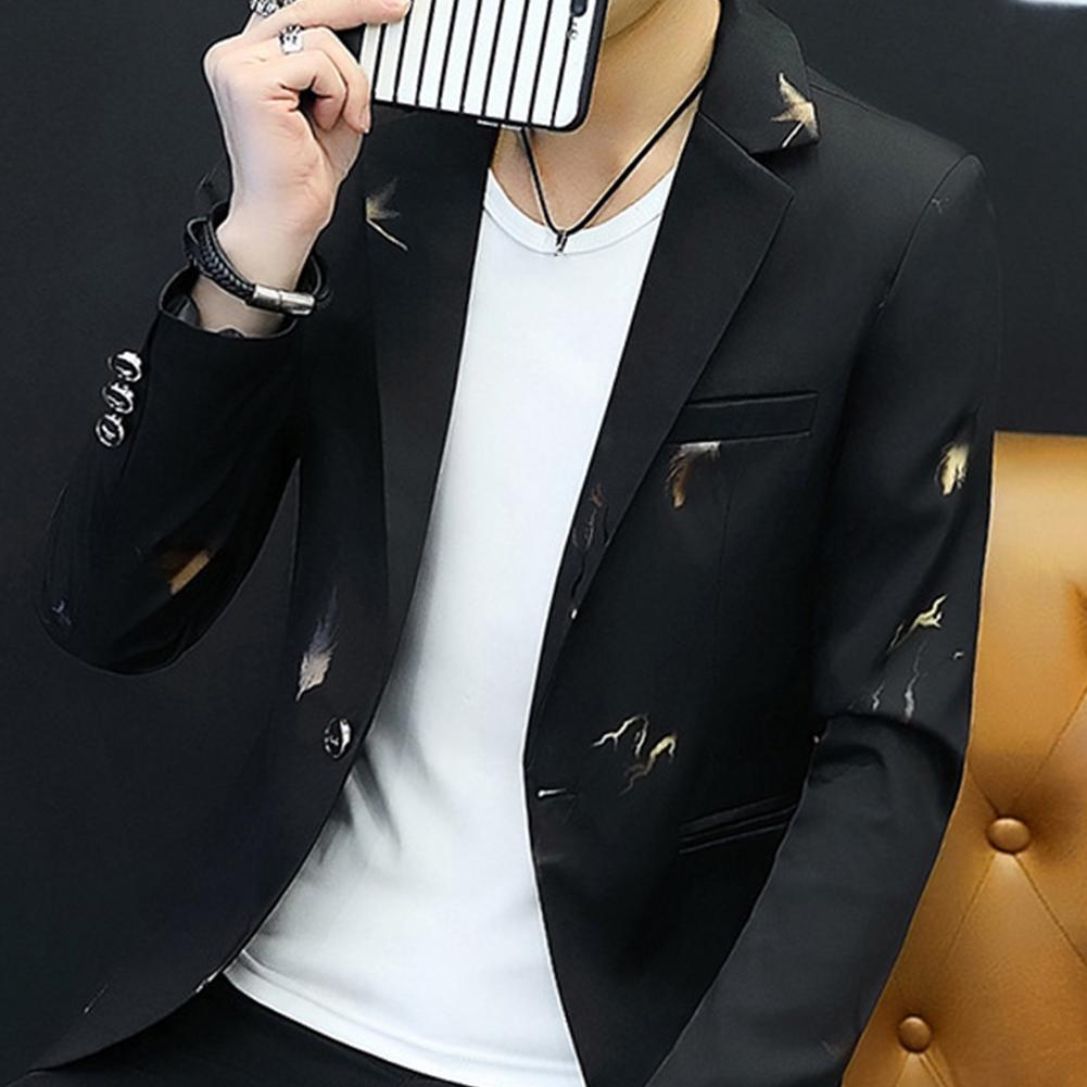 Stylish Jacket Formal One Button Suit Men's Business Blazer Slim Wedding Button Coat Jacket