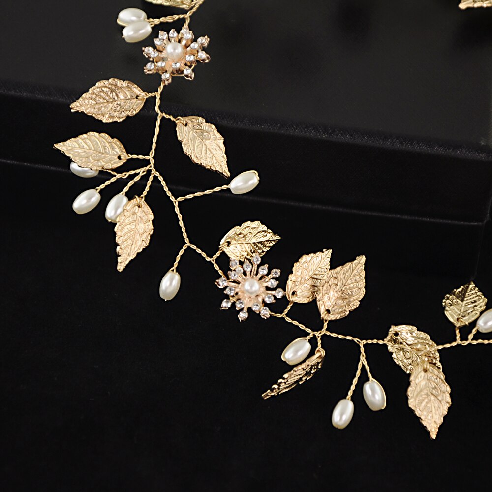 Cinturón TRiXY SH110 de hoja dorada para boda, cinturón Floral para novia, fajas de diamantes de imitación para novia, accesorios de boda, cinturones en el vestido