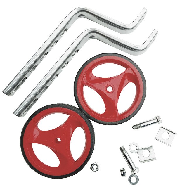 Ruedas auxiliares de bicicleta de equilibrio para niños, suministros de ciclismo universales, 12-20, 1 par: Rojo