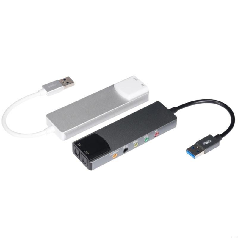 Interface de áudio usb, placa de som externa com entradas para microfone, entrada de linha e saída óptica spdif para edição de áudio.