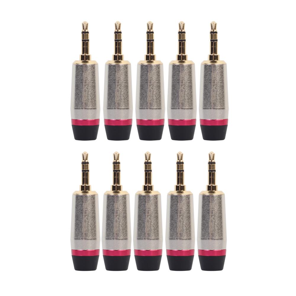 REXLIS Jack 3.5mm Connector 3Pole Gold-plated stereo 3.5mm jack DIY Earphone Adapter with Tail plug to fix cable stable