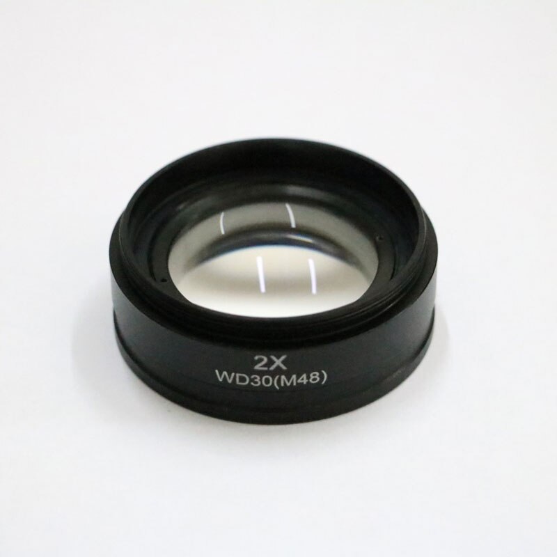 0.5x 1x 1.5x 2x barlow hjælpemikroskop objektiv linse gevind 48mm mount digital stereo mikroskop linse til at skifte visning: 2x m48