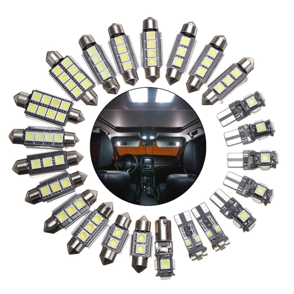 23 Stks/set Witte Auto Interieur Led Lamp Kit Voor Golf 6 Voor MK6 - Voor/Achter dome Vervanging Led Auto Lamp