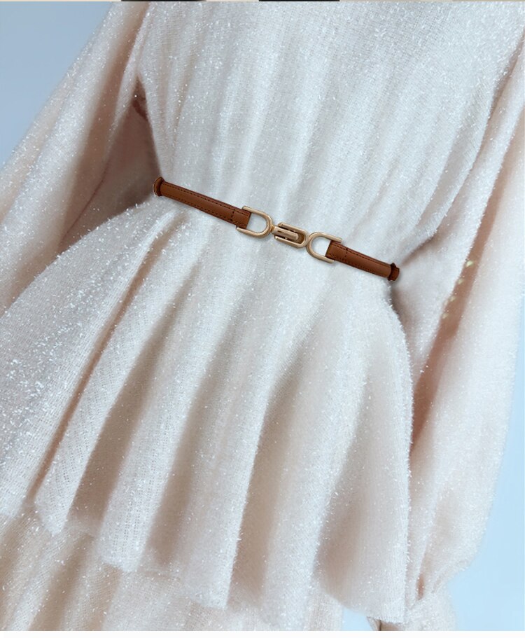 Cinturones ajustables de cuero PU a la novedosa para mujer, cinturón de corsé liso, vestido que combina con todo, , cinturones finos para , accesorios de abrigo